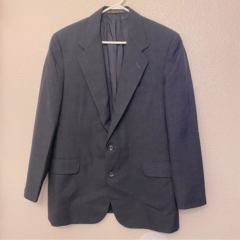 Nordstrom H.FREEMAN & SON 100% wool tweed suit jacket gray sports coat blazer 42